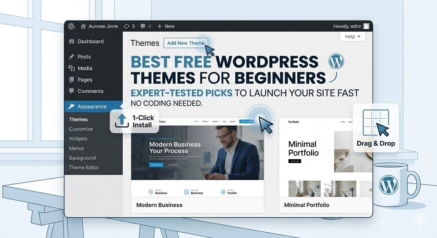 How to install a free WordPress theme for beginners using the WordPress dashboard