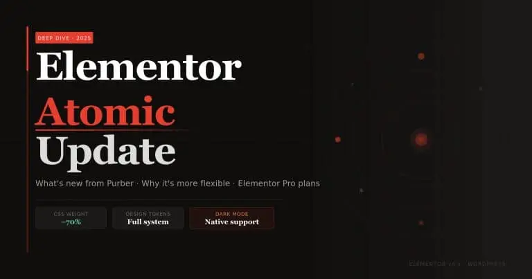 Elementor atomic update 2026