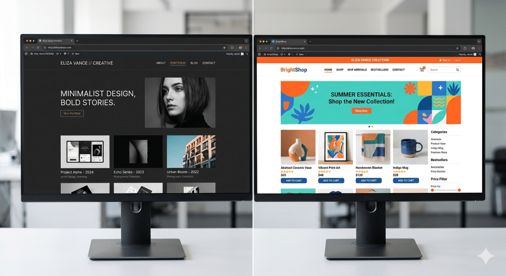 wordpress theme visual comparison